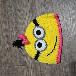 Minion,  handmade,  crocheted,  girl, beanie, hat, warm,  winter,  yellow
